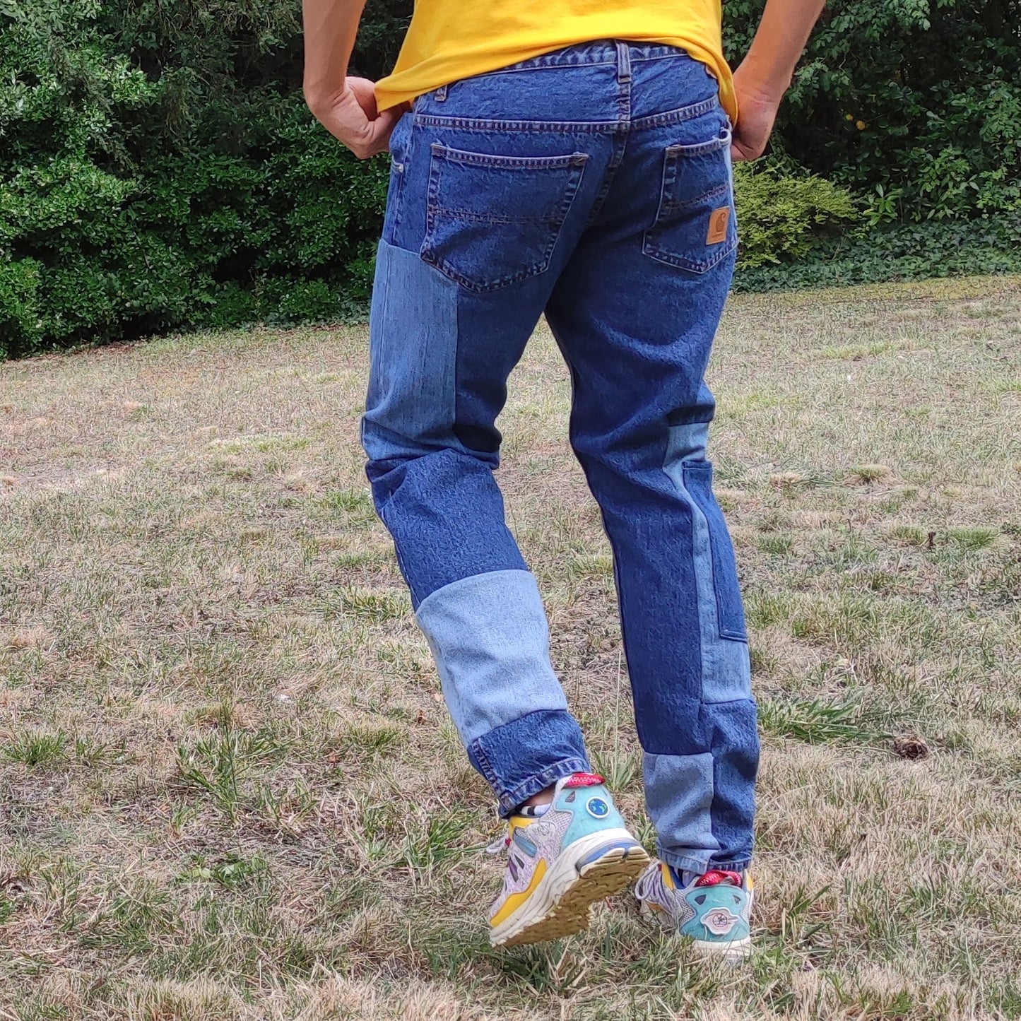 Jean upcyclé Carhartt "Colorful's Citronnade club"