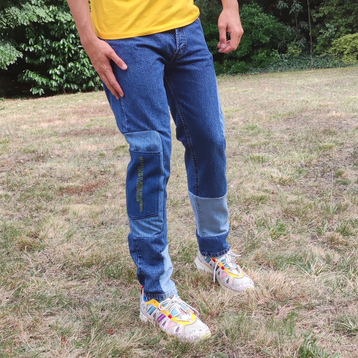 Jean upcyclé Carhartt "Colorful's Citronnade club"