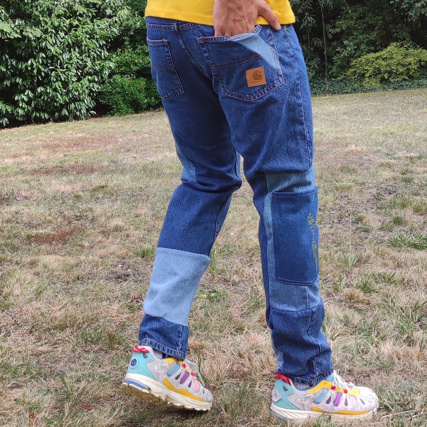 Jean upcyclé Carhartt "Colorful's Citronnade club"